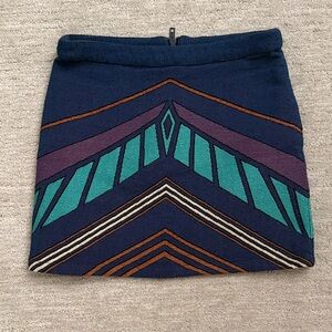 Topshop Chevron Mini Skirt - Navy, Teal, Plum